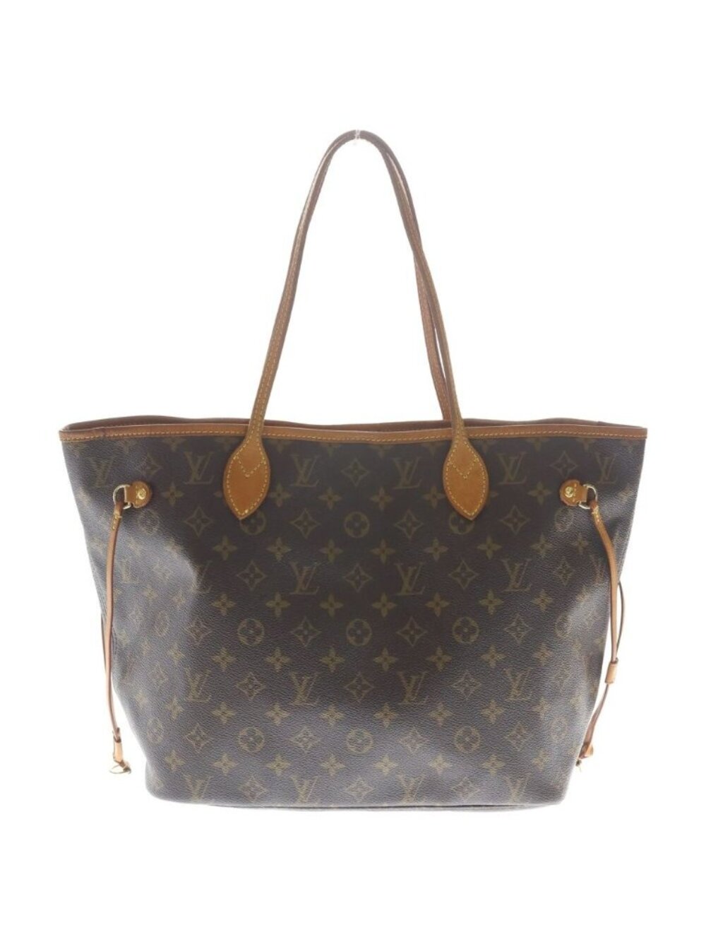 Louis Vuitton Monogram Neverfull MM Tote Brown Leather Gold